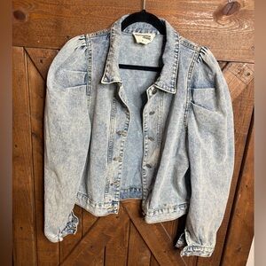 Savanna Jane Light Blue Puff Sleeve Jean Jacket